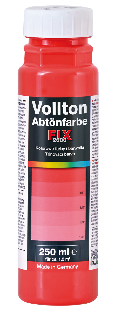 Pufas fix 2000 Vollton- und 250 ml Abtönfarben PG2 909 Signalrot
