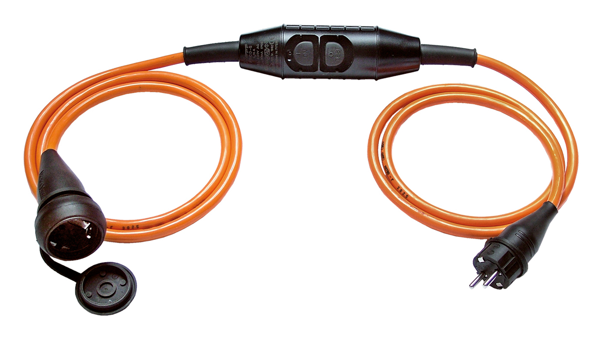 WD Personenschutzverlängerung PRCD-S 3m H07BQ-F 3G2,5 orange IP44, 230V, 16A