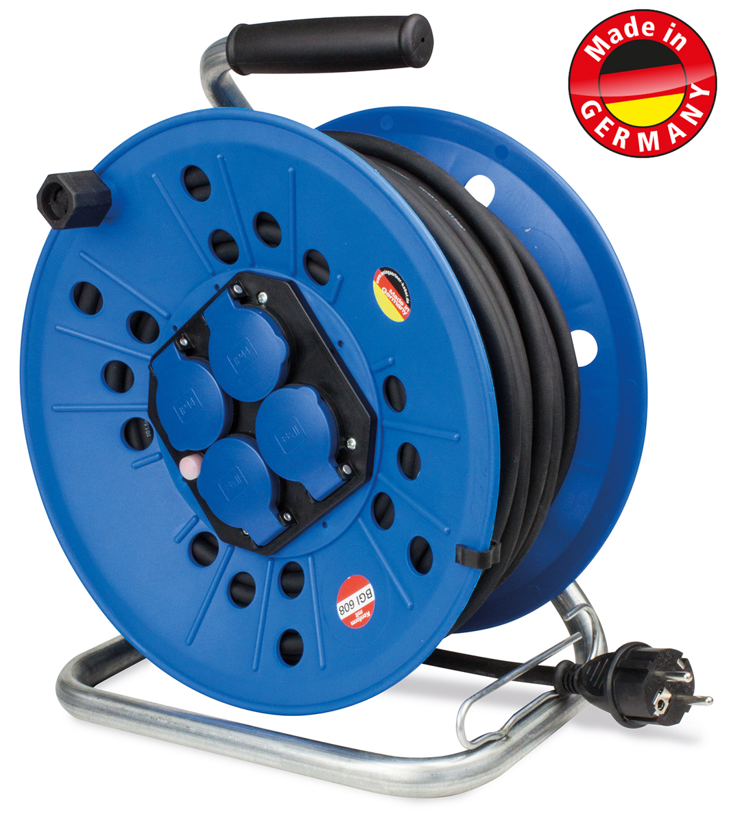 WD Top-Line Kabeltrommel blau 25m IP44 H07RN-F 3G1,5,4 x Schutzkontaktsteckdose