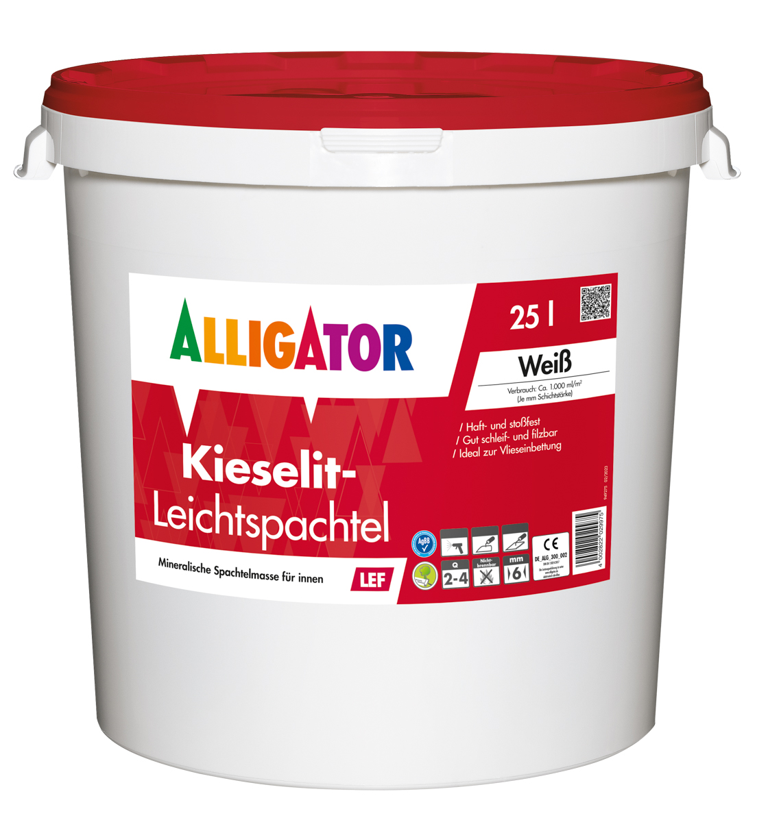 Allig.Kieselit Leichtspachtel 20,0 kg Weiß