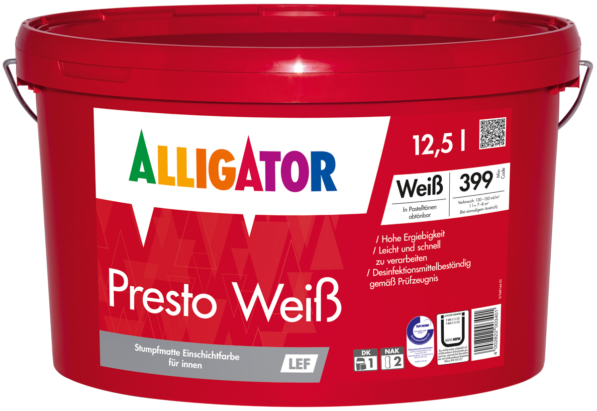 Almix Presto Weiß LEF Grundpr. 12,5 lt Farbton HBW 70-100 - ALT -