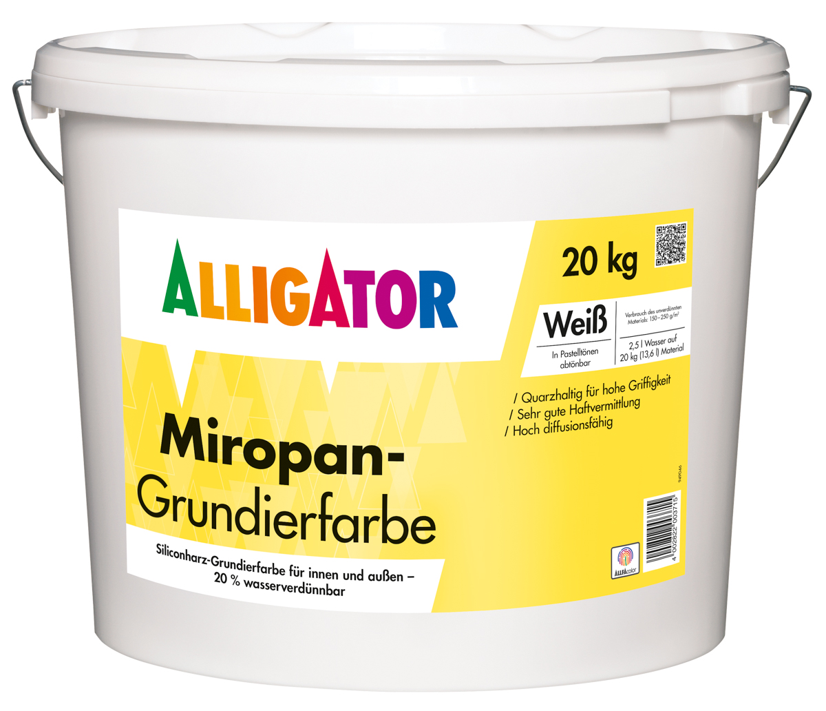 Allig.Miropan Grundierfarbe 20,0 kg Weiß wässrig