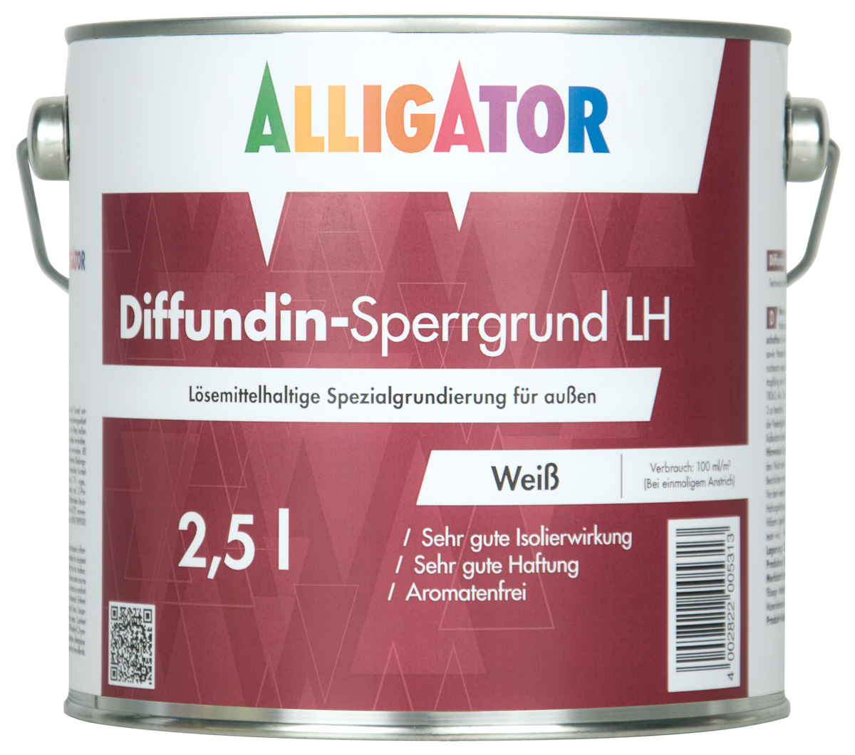 Allig.Diffundin Sperrgrund LH 2,5 lt Weiß