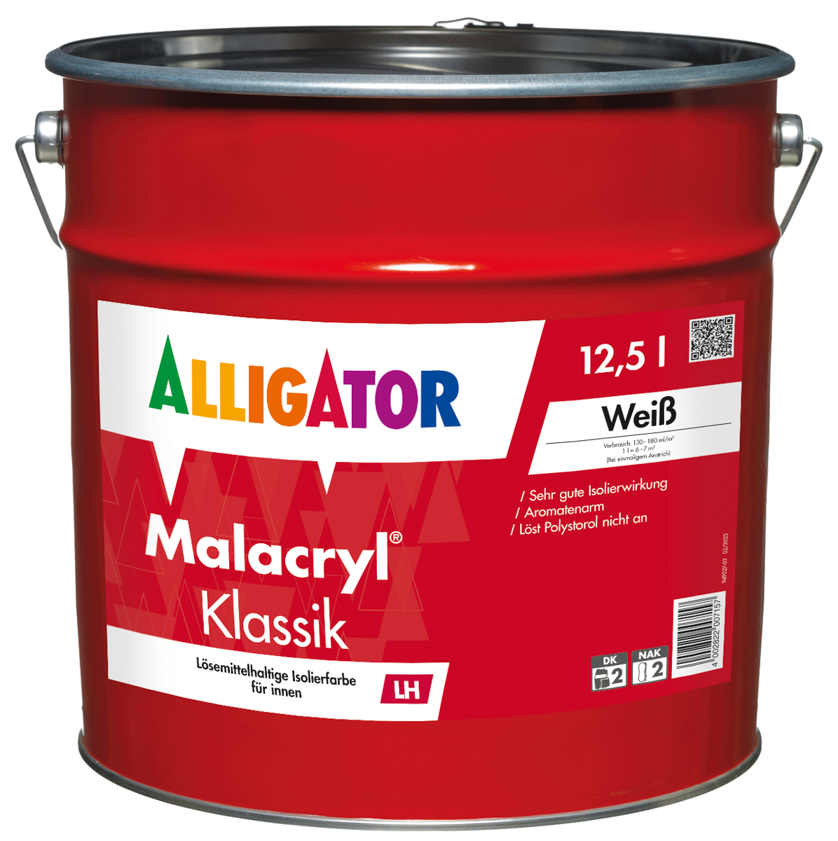 Allig.Malacryl Klassik 12,5 lt Weiß lösungsmittelhaltig