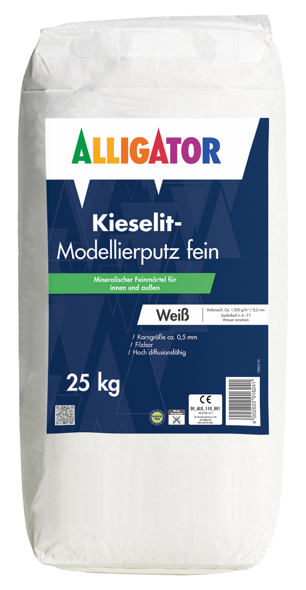 Allig.Kieselit Modellierputz 25,0 kg Lichtgrau fein