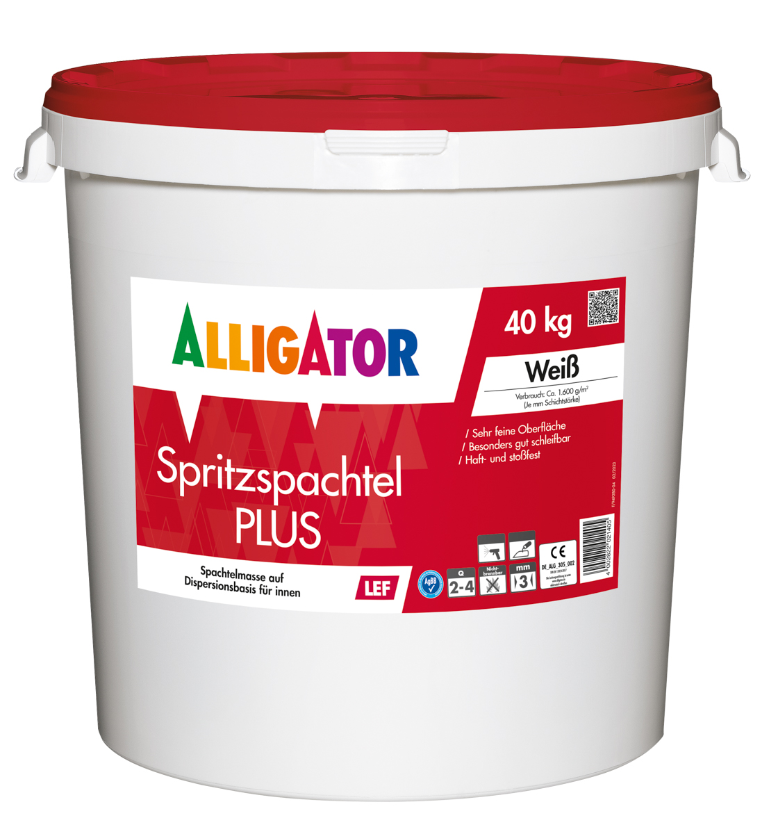 Allig.Spritzspachtel plus LEF 40,0 kg Weiß Hobbock