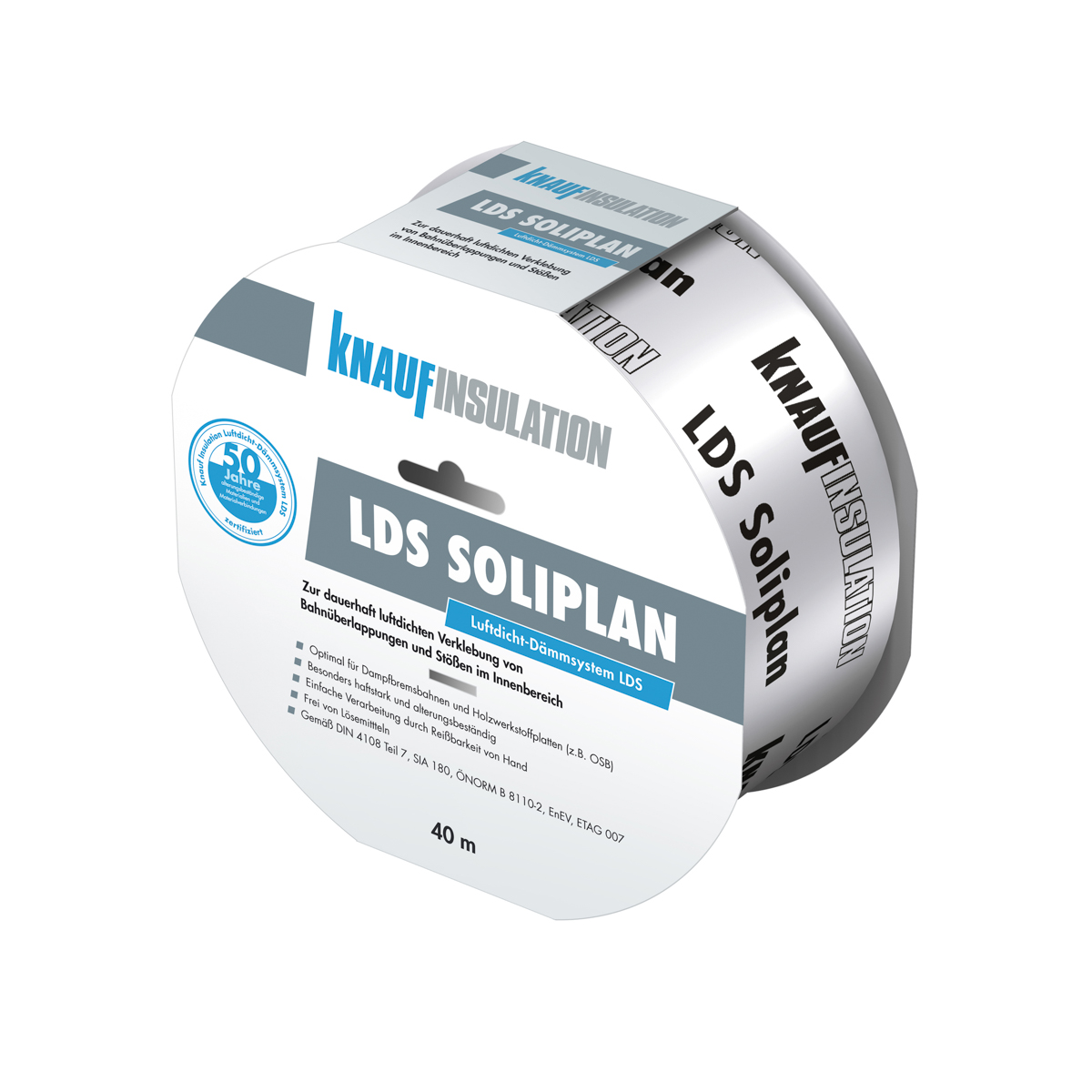 Knauf Insu.Thermolan LDS Soliplan Haftklebeband f. Überlappung 60 mm 40m/R Knauf Insu.Thermolan LDS Soliplan Haftklebeband f. Überlappung 60 mm 40m/R