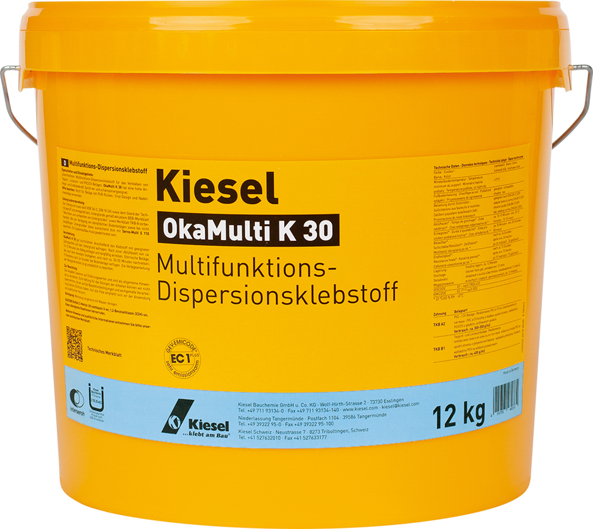 Kiesel Okamulti K 30 12,0 kg Multifunktionsdispersion Klebstoff