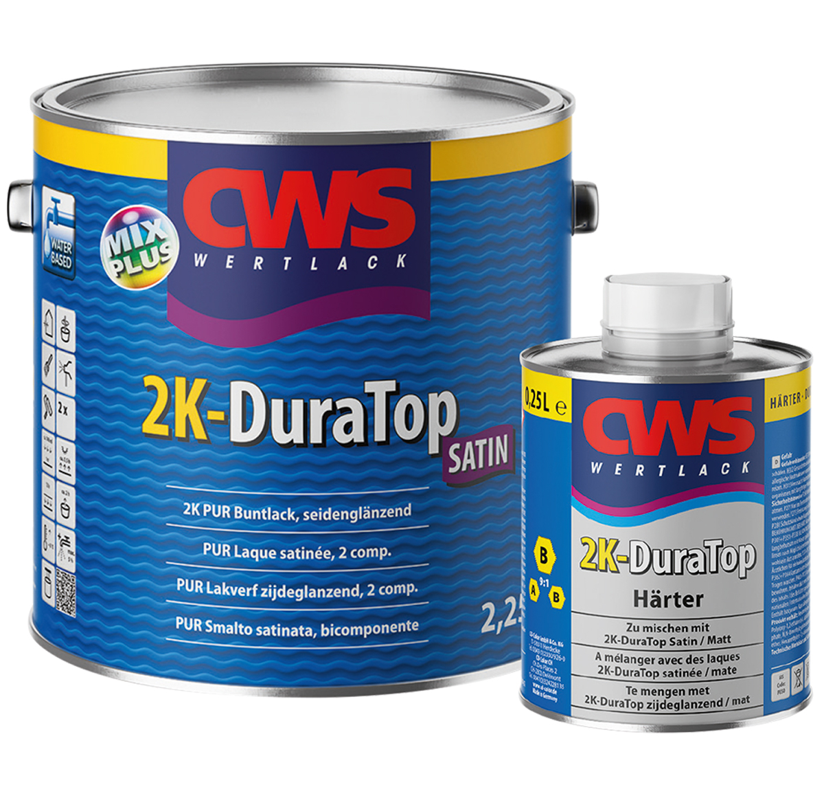 CWS WERTLACK 2K-DuraTop Satin 900 ml Stammlack weiß