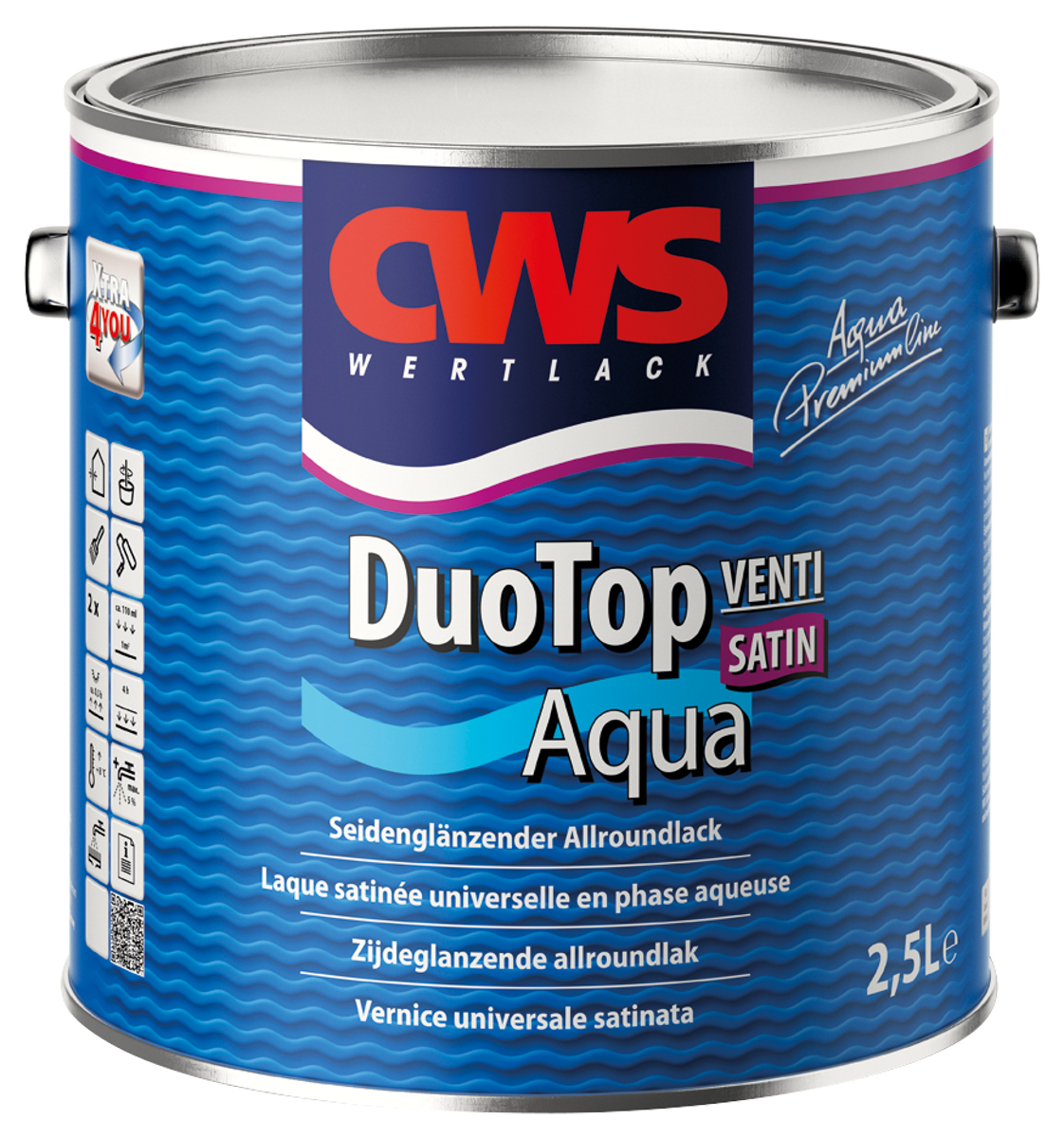 CWS WERTLACK DuoTop Aqua Satin 2,5 lt weiß