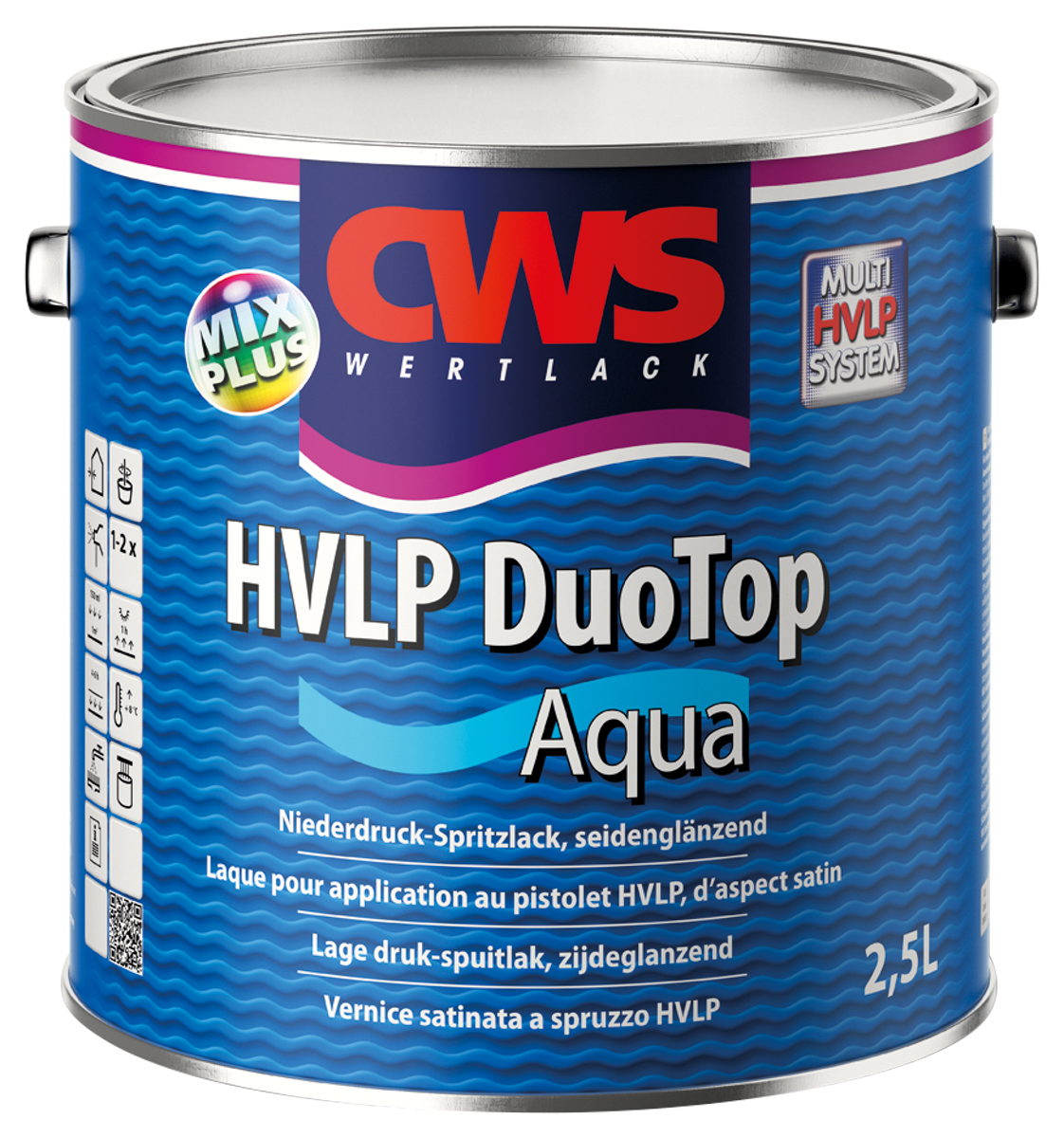 CWSmix WERTLACK HVLP DuoTop Aqua 2,5 lt PG1 Farbton