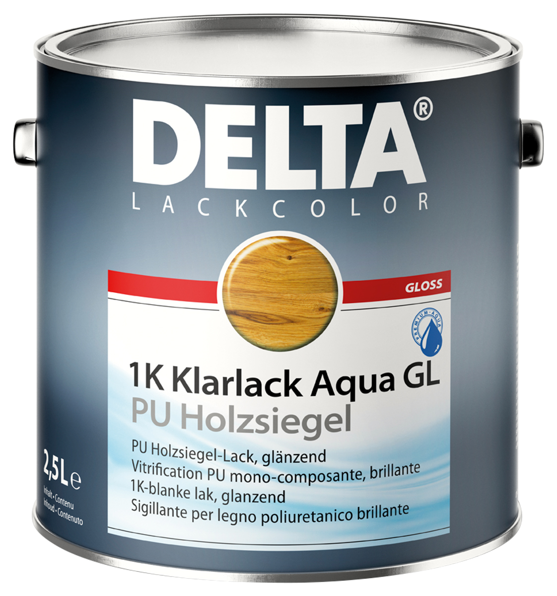 Delta 1K Klarlack Aqua GL 2,5 lt PU Holzsiegel