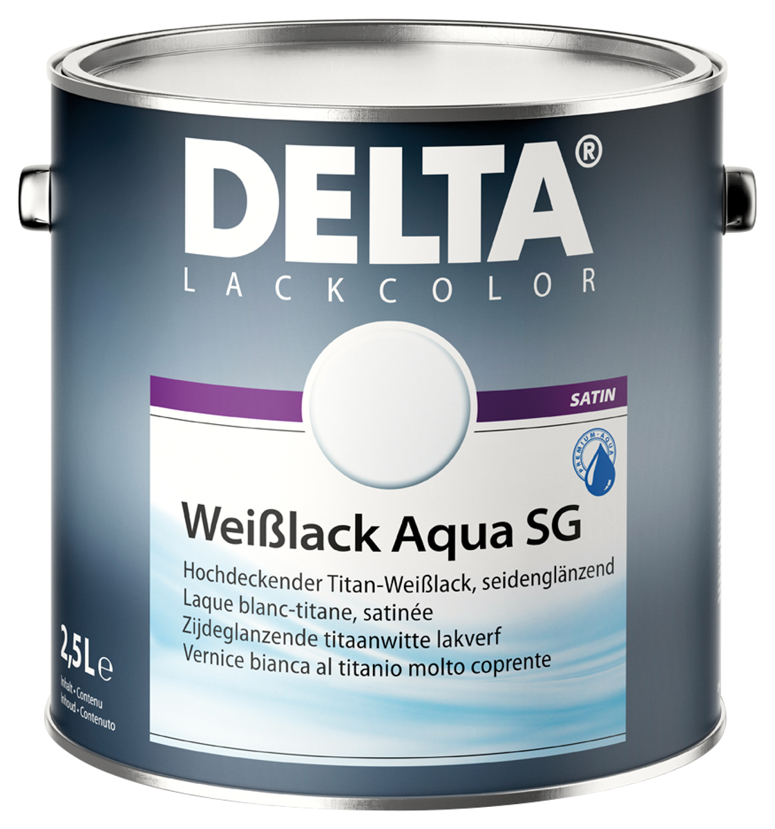 Delta Weißlack SG 2,5 lt Polarweiß satin