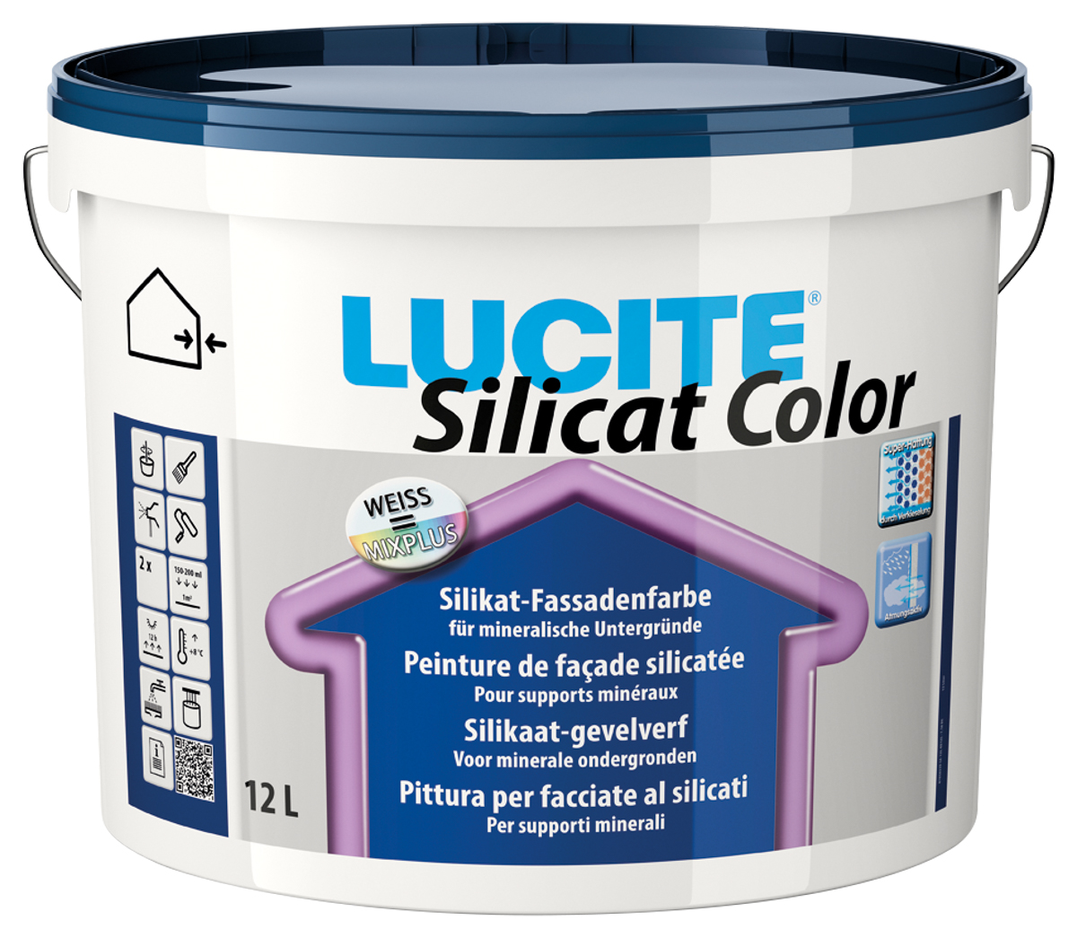 Lucite Silicat Color 12,0 lt weiß