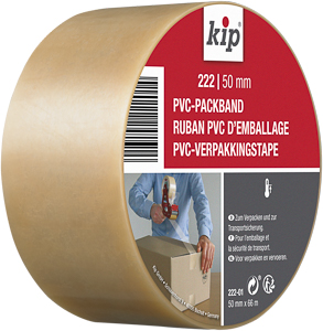 Kip 222 PVC-Packband Standard 66mx50mm, 32my, transparent #222-01