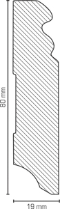 MPlus Südbrock SL 719.080 250cm 19x80mm MDF Folie weiß profil. lackierf.