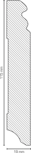 MPlus Südbrock SL 719.115 250cm 19x15mm MDF Folie weiß profil. lackierf.