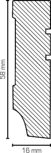 Südbrock Fußleiste rechteckig, mit 2 Profilnuten, MDF mit Grundierfolie, Weiß