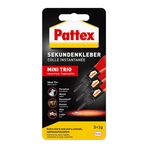 Henkel Pattex Sekundenkleber Mini Trio Flüssig