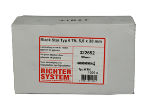 Richter BLACKSTAR TYP 6 TN-Bauschraube 38 mm eingängig Gips auf Gips