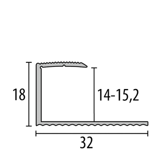 MPlus Einfassprofil 215 SBS 270cm 14 - 15,2mm Alu Edelstahl elox. F2 Best