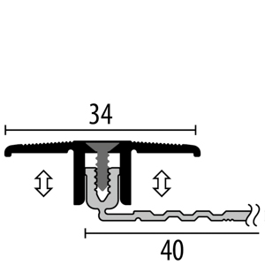 MPlus Übergangsprofil 288 6,5-16mm 100cm Alu Sand elox. F9 PPS Champion