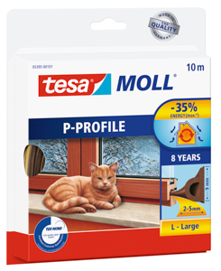 Tesa 5395 Tesamoll Clasic 10m:9mm:5,5mm, weiß, P-Profil