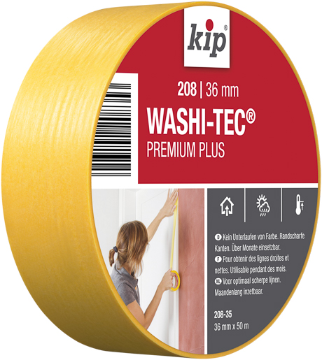 Kip 208 FineLine Tape Washi 50mx36mm, gelb #208-35