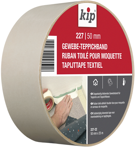 Kip 227 Gewebe-Teppichband 25mx50mm, weiß #227-22