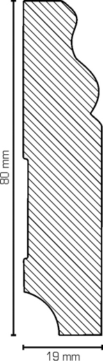 MPlus Südbrock HSL 319.1980.31 250cm 19x80mm Holzk.Kiefer weiß lack.profil.
