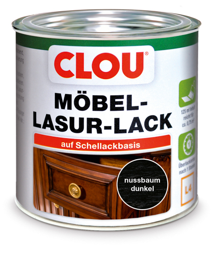 Clou L4 Lasur-Lack Nussb. dkl 125 ml Nussbaum dunkel 3.130.000.008.000.120