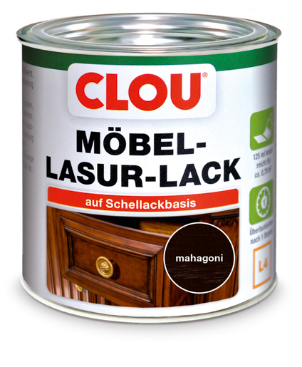 Clou L4 Lasur-Lack Mahagoni 125 ml Mahagoni 3.130.000.010.000.120