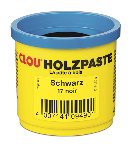 Clou Holzpaste wasserverdünnbar 150 g Schwarz 15.000.017.000.150