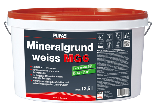 Pufas Mineralgrund MG 6 12,5 lt Weiss