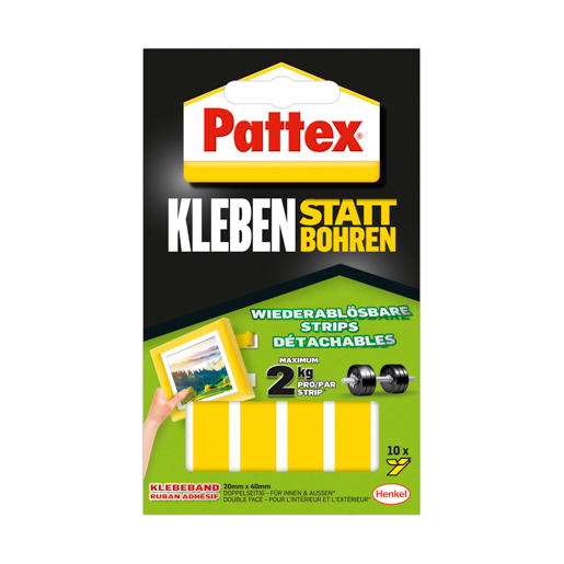 Henkel Pattex Montage Klebe Strip Wieder Ablösbar(STK = 10 Strips) PXMS1
