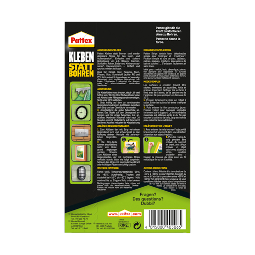 Henkel Pattex Montage Klebe Strip Wieder Ablösbar(STK = 10 Strips) PXMS1