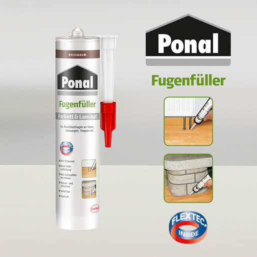 Henkel Ponal Parkett und Laminat 280 ml Fugenfüller nussbaum PN8RF