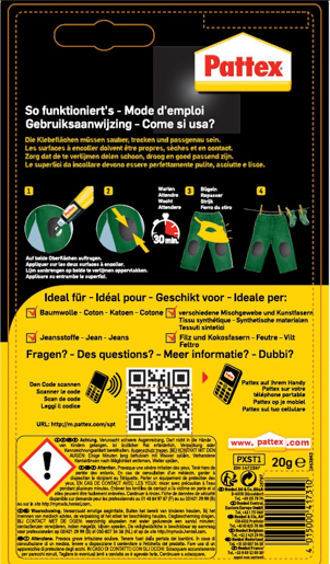 Henkel Pattex Textil 20 gr Spezialkleber Tube PXSTT