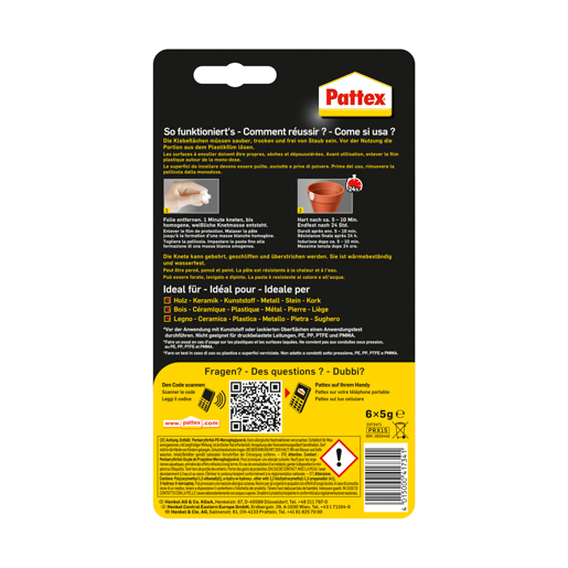 Henkel Pattex Repair Express 6 x 5 gr Powerknete praktische Portionen PRX15