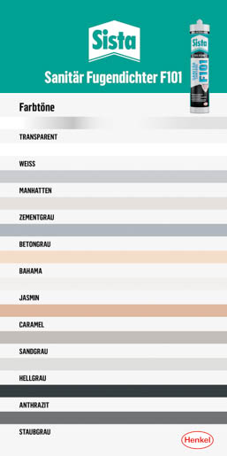 Henkel Sista Sanitär Fugendichter 300 ml F101/77 Farben Farbton L11FF