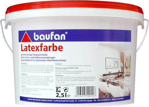 Pufas Baufan Latexfarbe Reinweiss 2,5 lt