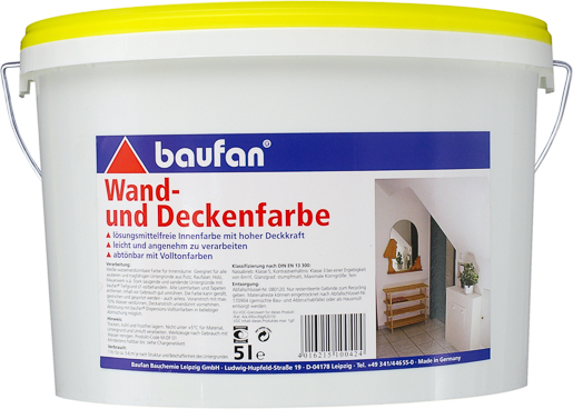 Baufan Wand- und Deckenfarbe 5,0 lt