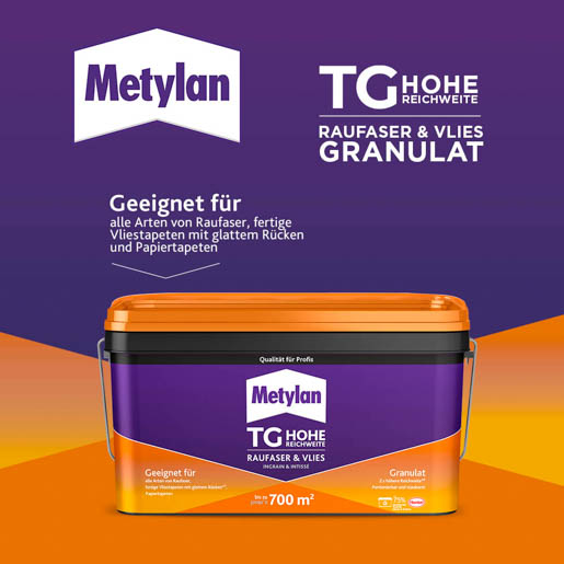 Henkel Metylan TG Hohe Reichweite 5,0 kg Raufaser & Vlies Granulat MTRV1