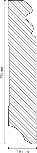 MPlus Südbrock SL 719.096 19x96mm 250cm 719.1996 MDF Folie weiß profil.lackierf.