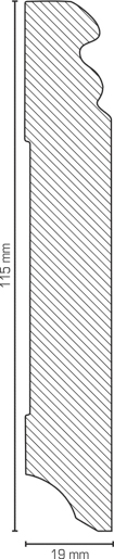 MPlus Südbrock SL 719.115 19x115mm 250cm 719.19115 MDF Folie weiß prof.lackierf.