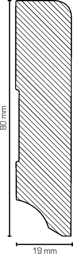 MPlus Südbrock SL 720.080 19x80mm 250cm 720.1980 MDF Folie weiß abger.lackierf.