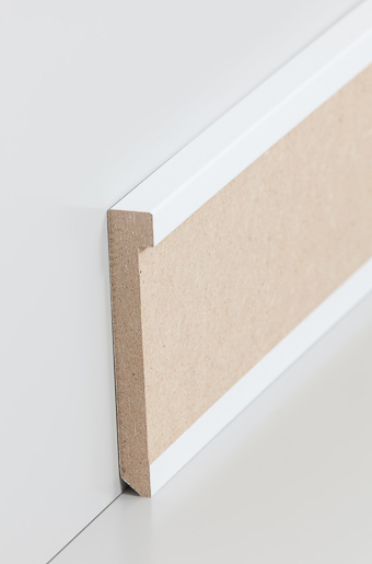 Südbrock 725.7631 weiß 250cm MDF-Fußl.f.Desingb. 76/4,2mm rechteckig