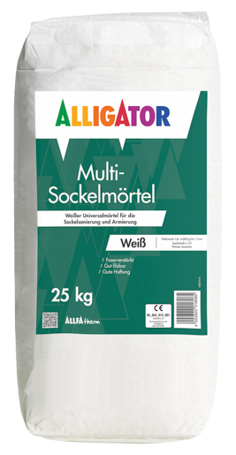 Allig.VWS Multi Sockelmörtel 25,0 kg Weiß