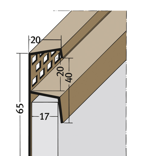 Protektor Lüftungsprofil 3663 Schwarz 250cm