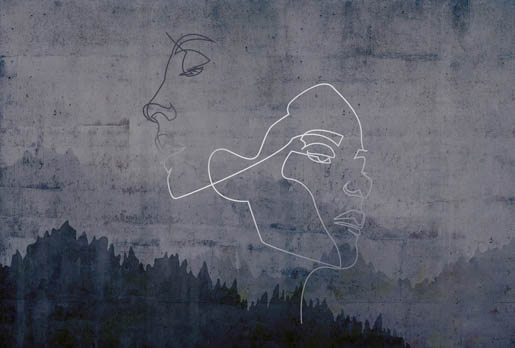 MPlus Chamäleon 2029 V100-110 400x270cm Silver Outline Strukturvlies